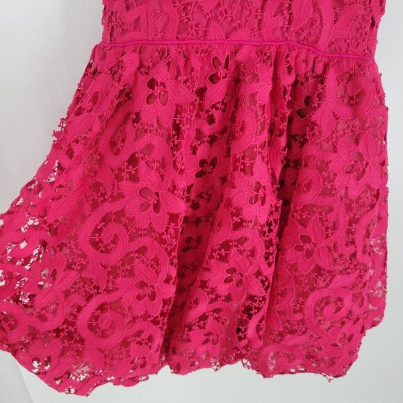 Saylor Pink Lace Open Back Sleeveless Amari Mini Dress XS - Picture 4 of 14